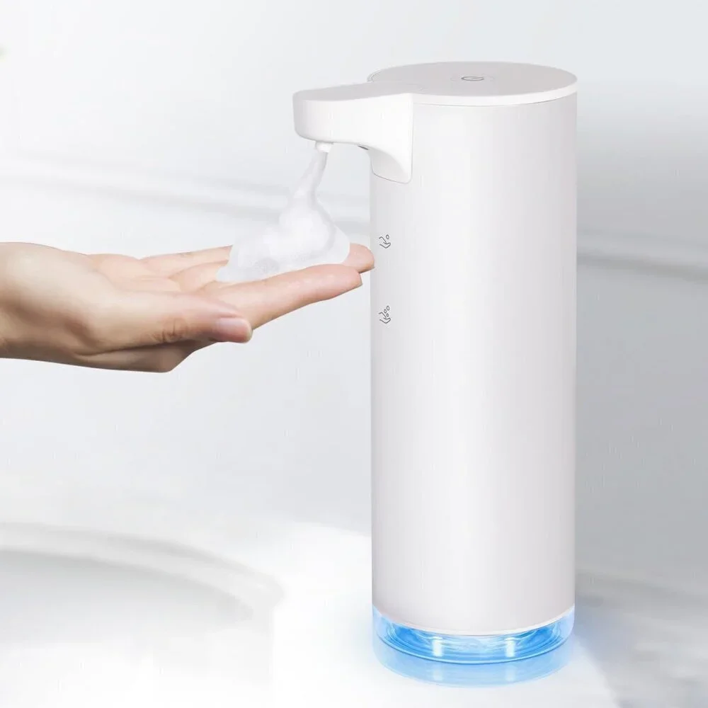 Automatic Foaming Soap Dispenser Rechargeable Stainless Steel 9oz White Open Box